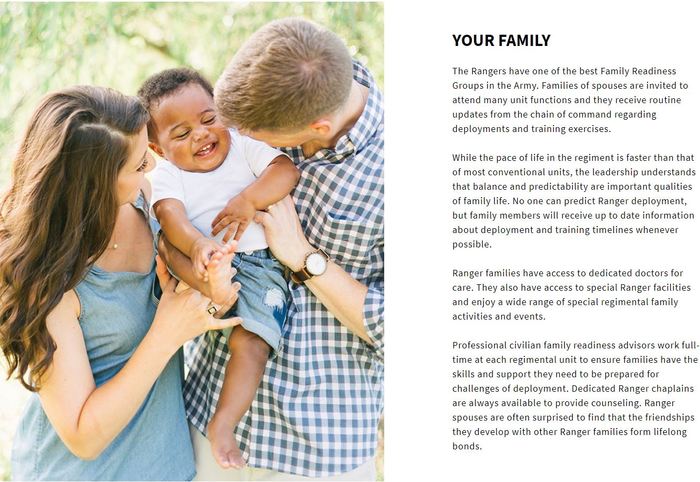 Идеальная семья рейнджера по мнению сайта армии США