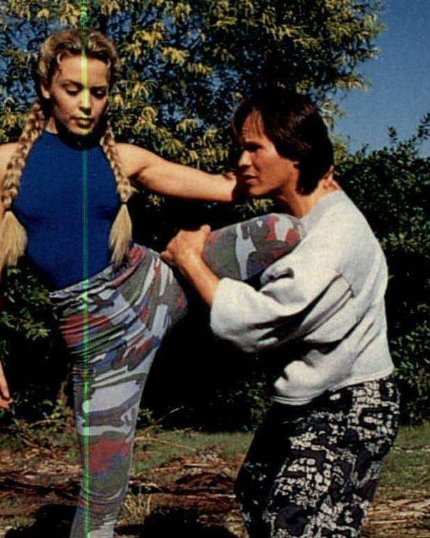 Benny Urquidez and Kylie Minogue on the set of Street Fighter - Kylie Minogue, Benny Urquidez, Street fighter, Filming