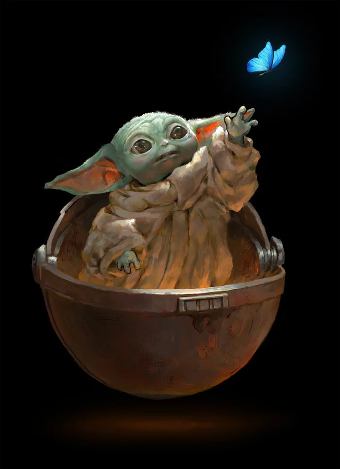 Baby Yoda - Art, Fan art, Mandalorian, Milota, Longpost, Grogu