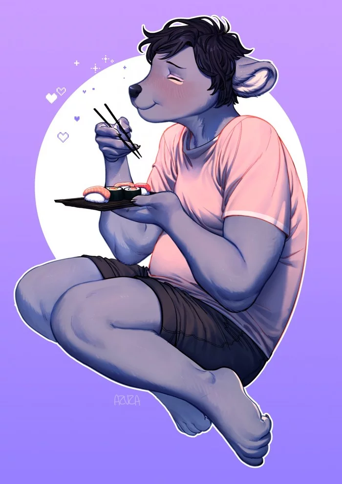 Yummy - Furry, Art, Sushi, Azuza