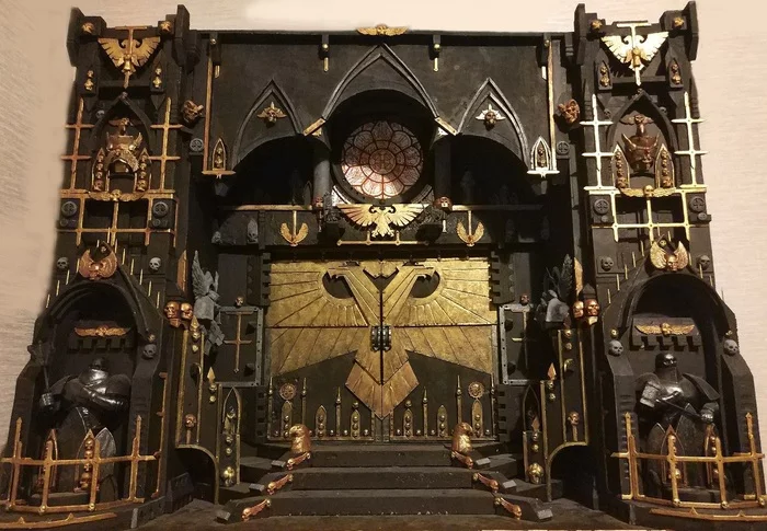 Stands inspired by the Warhammer 40k universe - My, Warhammer 40k, Modeling, Miniature, Painting miniatures, Hobby, Collecting, Architecture, Stand modeling, Longpost