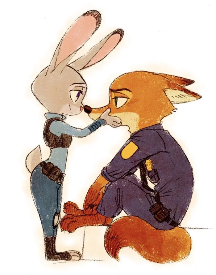 Do not be angry... - Zootopia, Nick and Judy, Nick wilde, Judy hopps, Art, Bibio