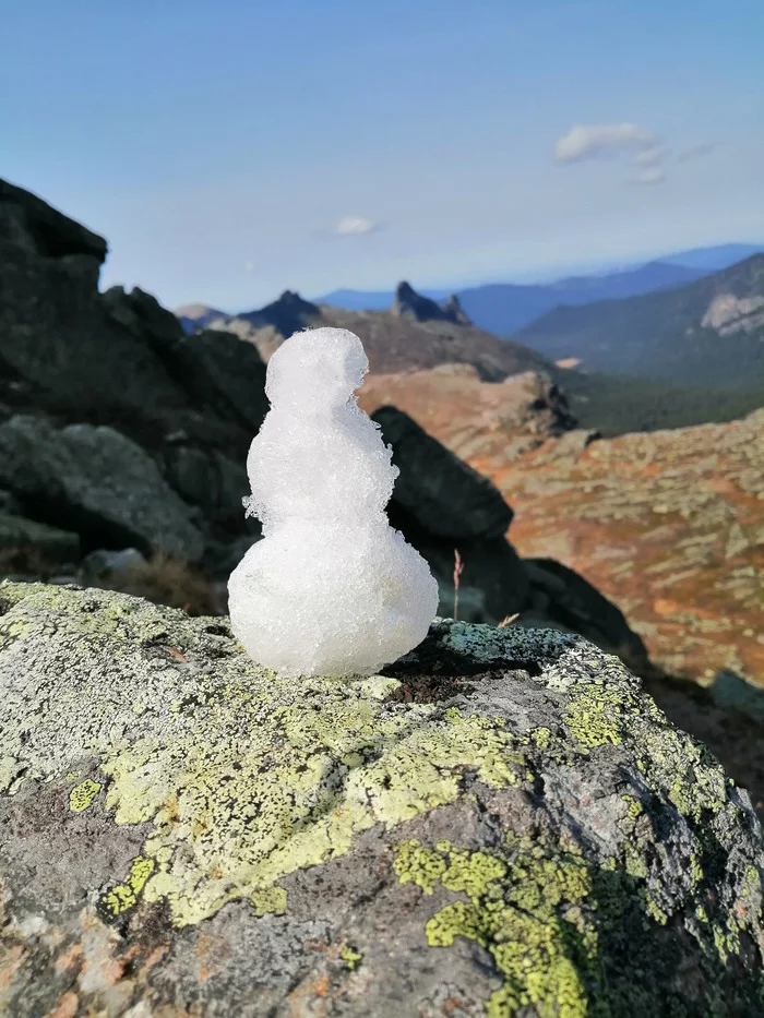 mountain snowman - My, Ergaki, Snow, The mountains, Nature