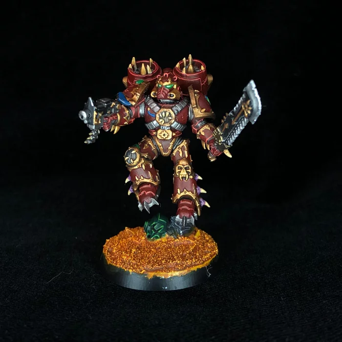 Капелька летучего хаоса - Моё, Wh miniatures, Warhammer 40k, Chaos Space marines, Хобби, Арт, World Eaters, Длиннопост