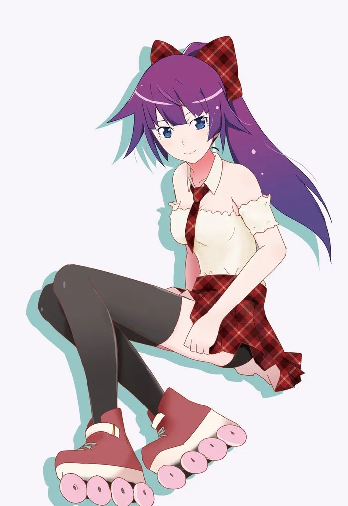 Stylish, youthful) - Anime art, Zettai ryouiki, Wingrush, Hitagi senjougahara, Monogatari series