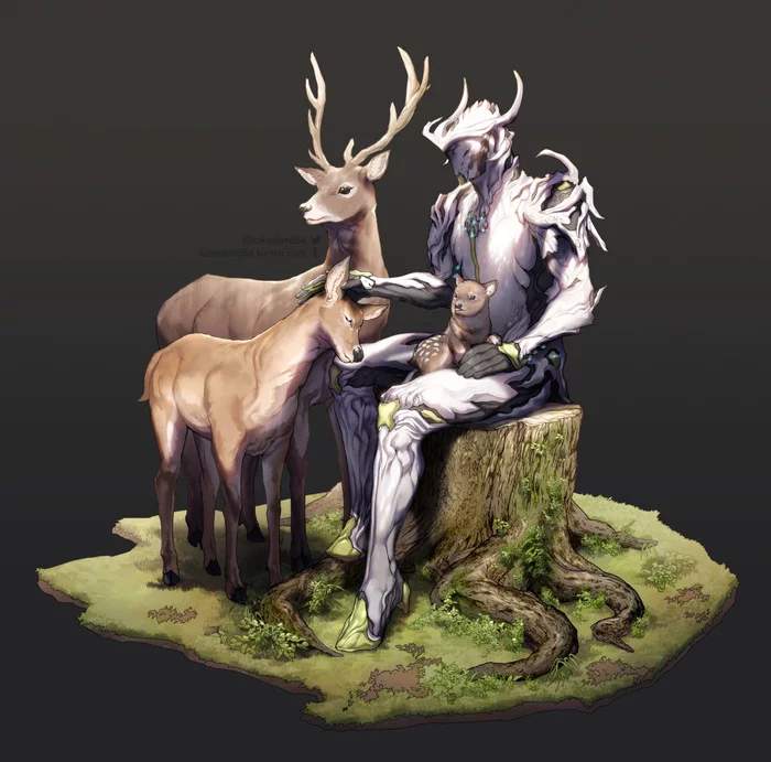 Oberon - Lotusshim554, Art, Games, Warframe, Oberon, Deer