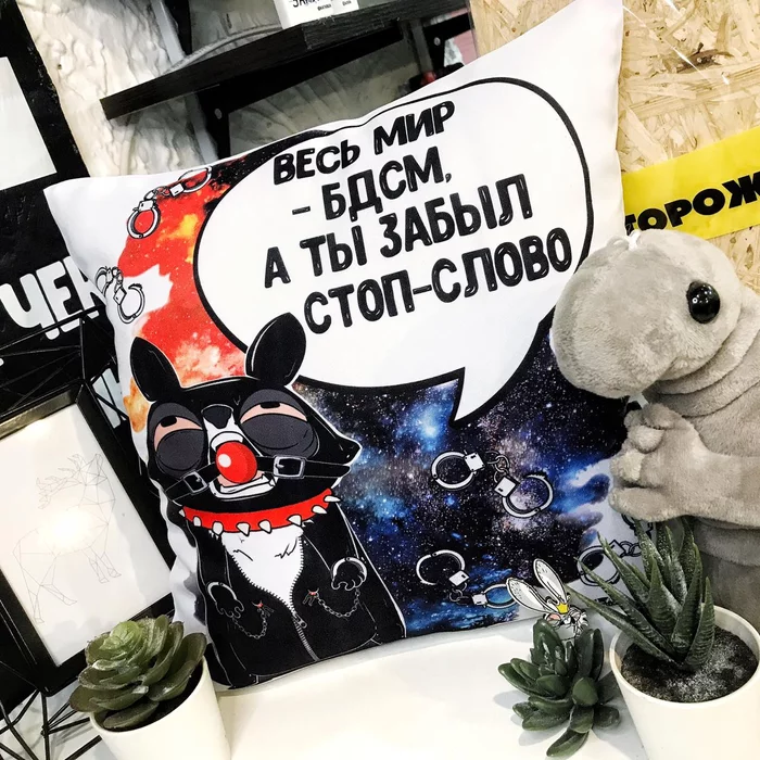 The whole world is a game, and you're lagging in it - My, Print, Raccoon Tolik, Pillow, BDSM