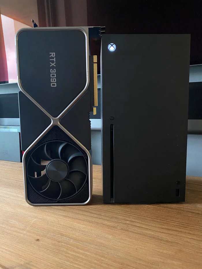 GeForce RTX 3090 next to Xbox Series X in one photo - Nvidia, Microsoft, Xbox, Technics, Games, Video card, Longpost