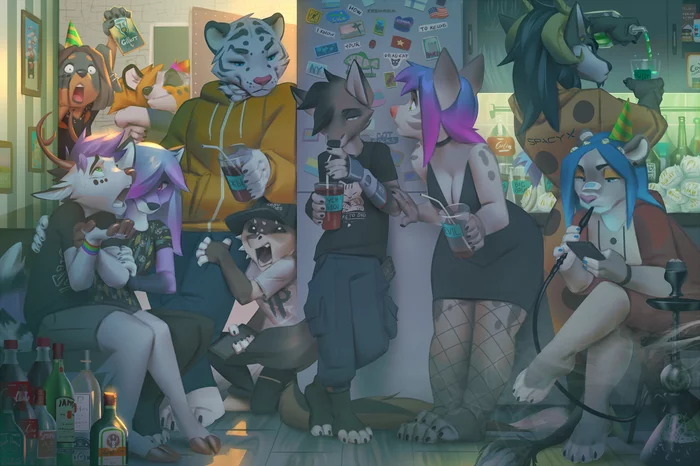Guys - Furry, Art, Beverages, Holidays, Miles-Df