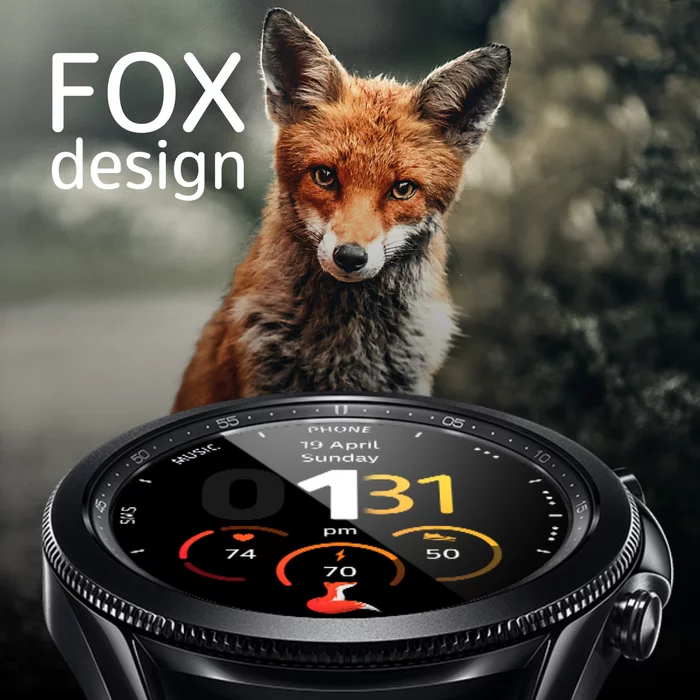 Fox- Dial Design for Samsung Galaxy Watch - My, Freebie, Design, Smart watch, Clock face, Watchface, Samsung Galaxy, Samsung, Samsung galaxy Watch