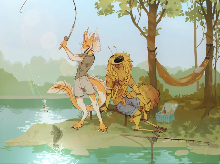 Fishing - Furry, Art, Fishing, Nature, Insects, Bluekiwi101