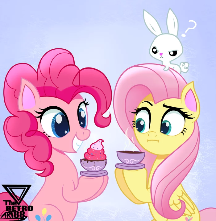 sweet drink - My little pony, Pinkie pie, Fluttershy, Angel, Angel bunny