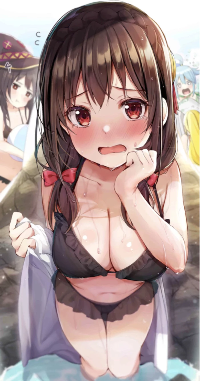 Blushful Yunyun - Konosuba, Yunyun, Anime art, Anime, Swimsuit