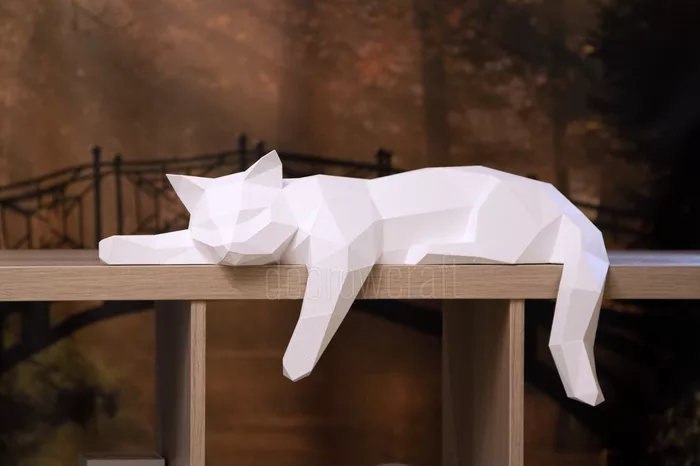 Пятничный кот - Моё, Papercraft, Кот, Рукоделие, Длиннопост