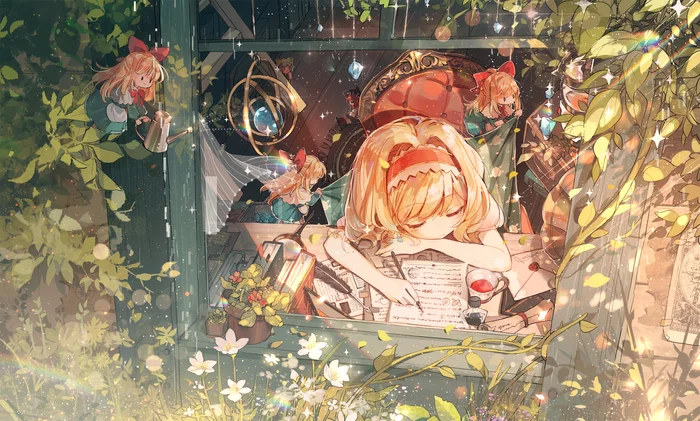 Alice - Anime, Anime art, Touhou, Alice margatroid, Shanghai Doll, Rokusai