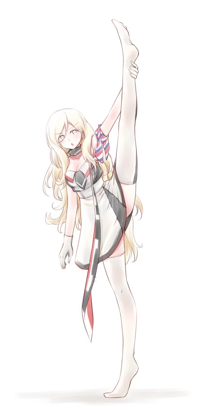 It's simple - Kantai collection, Richelieu, Anime, Anime art, Stretching