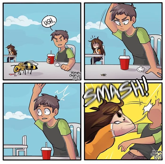 Don't kill bees - Comics, Honeychan01, Bees