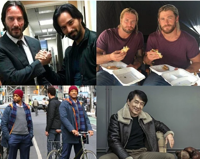 Actors and their stunt doubles - Jackie Chan, Understudy, Will Smith, Keanu Reeves, Chris Hemsworth, Actors and actresses, Celebrities, Stuntman