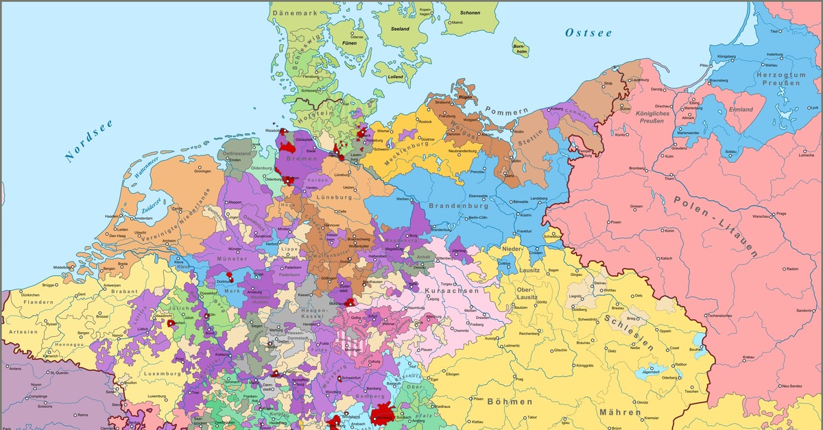 Карта германии 14 века