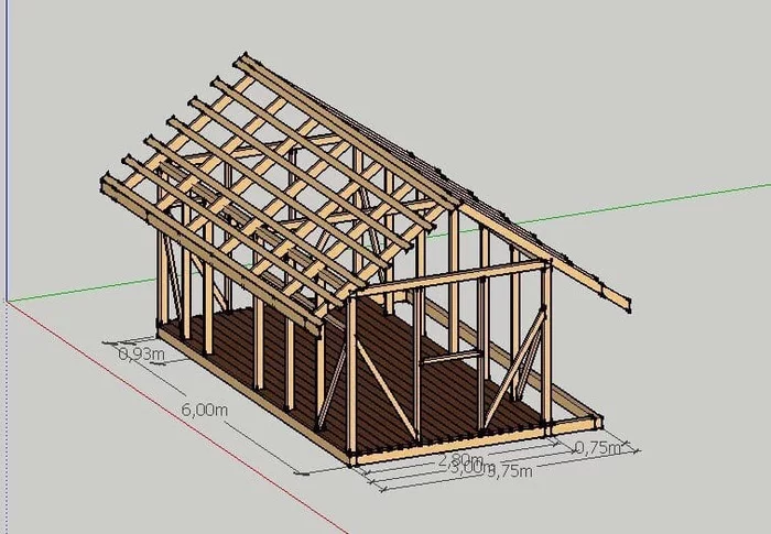 Household block 3x6m - My, Building, Tree, Barn, Dacha, Rukozhop, With your own hands, Longpost