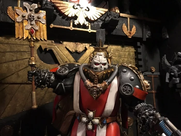 Merek Grimaldus - Reclusiarch of the Black Templars, Hero of Hell's Reach - My, Warhammer 40k, Modeling, Miniature, Painting miniatures, Hobby, Collecting, Warhammer, With your own hands, Longpost