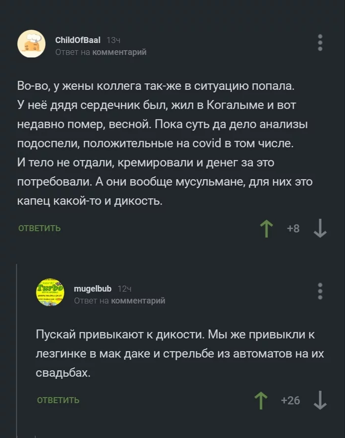 Their morals - Muslims, The medicine, Russians, Comments on Peekaboo, Screenshot, Cremation, Coronavirus