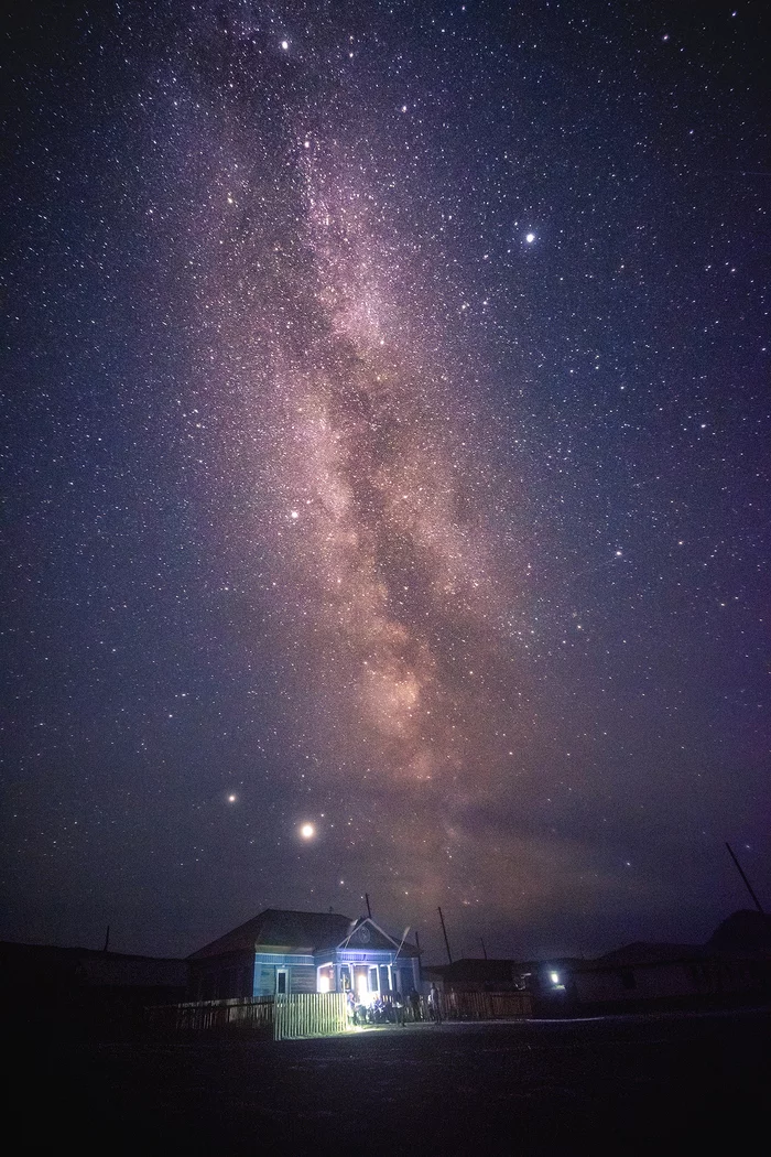 Overnight in the village of Beltir - My, Landscape, Night, Altai, Milky Way, The photo, beauty, beauty of nature, Space, , Stars, Night shooting, , Stars, Altai Republic, Nature