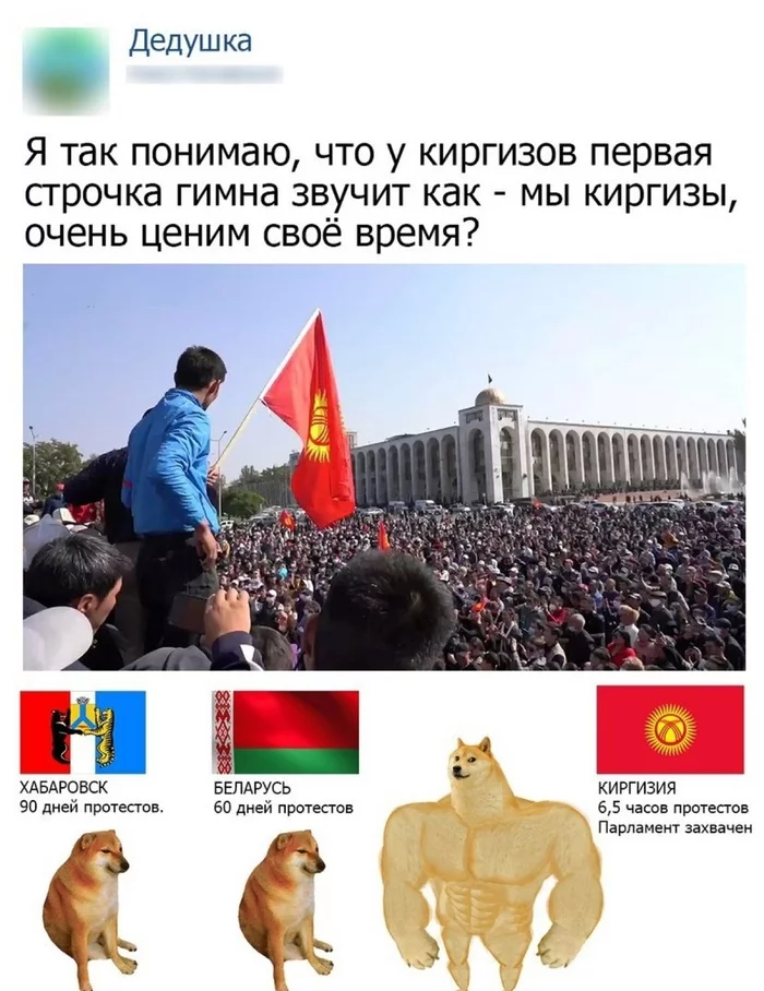 Time - Humor, Memes, Picture with text, Images, Kyrgyz, Protest, Kyrgyzstan, Politics, , Protests in Kyrgyzstan, Doge