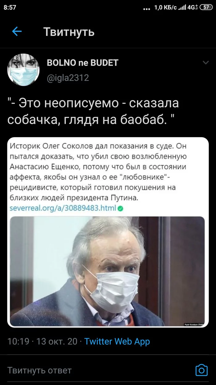 Когда очень не хочется сидеть - Twitter, Суд, Олег Соколов, Покушение, Владимир Путин