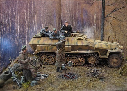 Where can I find the commander? - Modeling, Stand modeling, The Second World War, The Great Patriotic War, Technics, The photo, The soldiers, Germans, Longpost