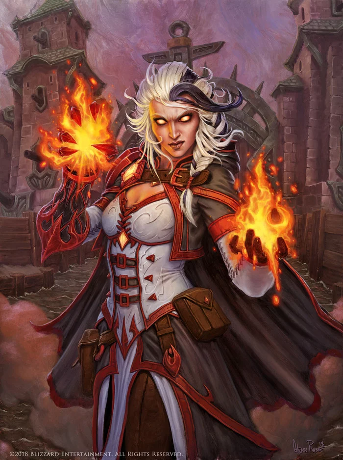 Fire Mage Jaina - Art, Warcraft, World of warcraft, Hearthstone, Alliance, Jaina Proudmoore, Magician, Glennraneart