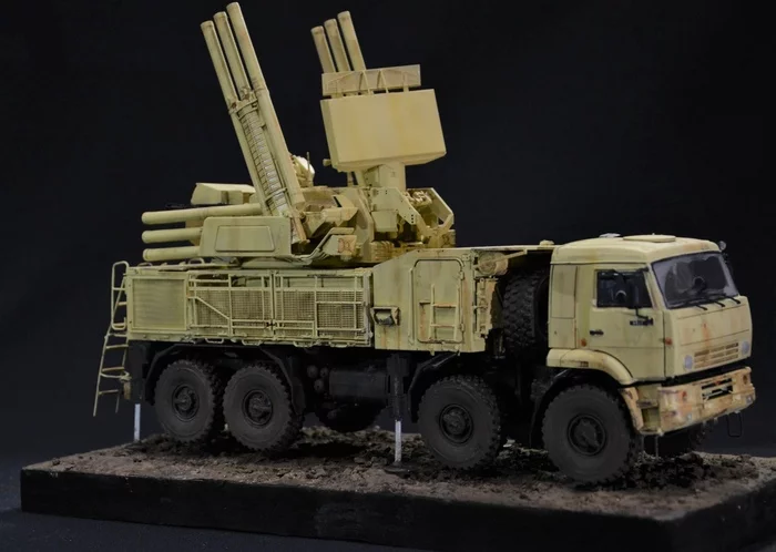 Assembled model of Shell S-1 in 1/35 - My, Modeling, Stand modeling, Prefabricated model, Shell-C1, Hobby, Kamaz, Longpost