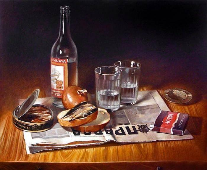 Still life of the feast era - Painting, Still life, Alcohol, Snack, Painting, Longpost