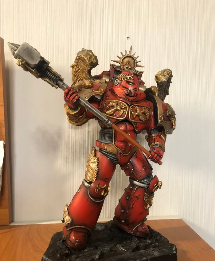 Blood Angels stormtrooper in relic armor - My, Warhammer 40k, Modeling, Miniature, Painting miniatures, Hobby, Collecting, Warhammer, With your own hands, , Models, Longpost, Needlework without process