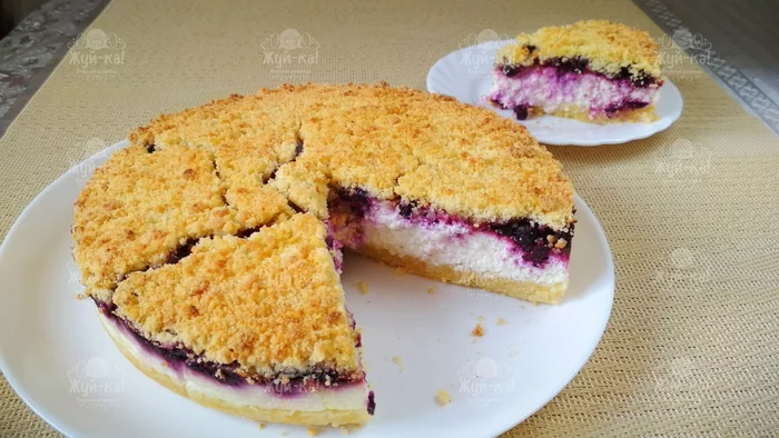 Cottage Cheese Pie with Sand Crumb! - My, Recipe, Chew-Ka!, Cooking, Pie, Cake, Berries, Cottage cheese, Yandex Zen, , Confectionery, Longpost