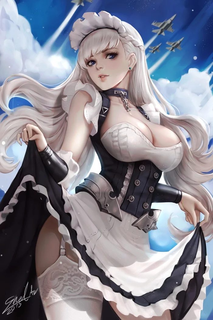 Belfast - Anime, Anime art, Azur lane, Belfast, Stockings