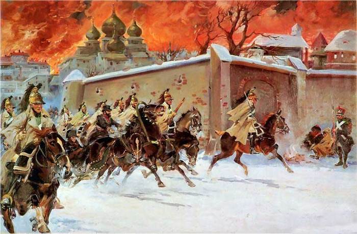 October 19, 1812 - Napoleon leaves Moscow - Napoleon, Patriotic War of 1812, Art, Moscow, История России