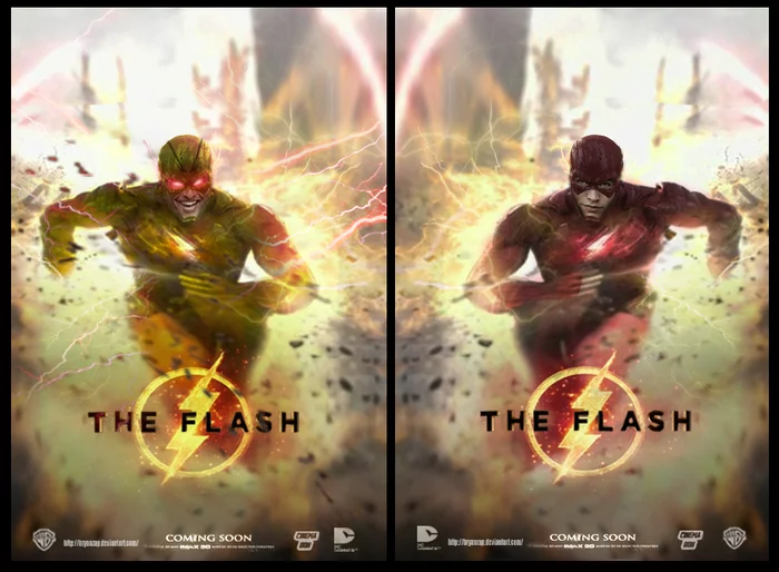 Flash/Reverse Flash - DC Comics, Арт, DeviantArt, Flash, Обратный Флэш