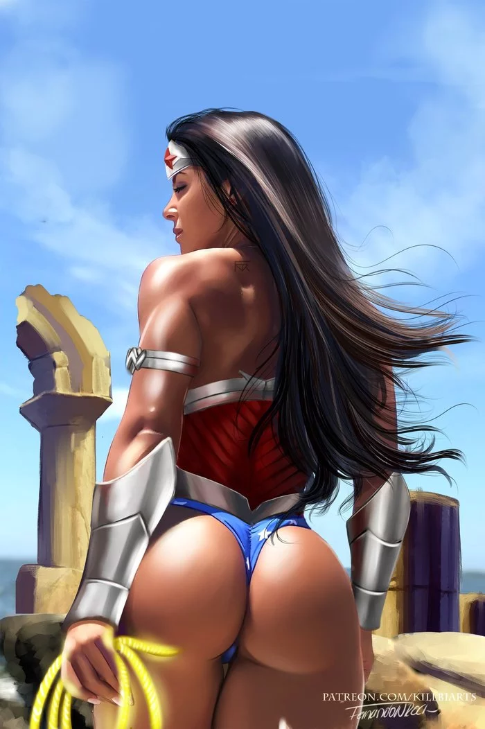 Wonder Woman & SuperGirl - NSFW, Art, Drawing, DC, Dc comics, Wonder Woman, Supergirl, Girls, Superheroes, , Erotic, Hand-drawn erotica, Underwear, Booty, Pin up, Killbiro, Longpost