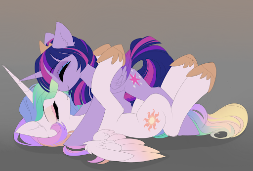     My Little Pony, Princess Celestia, Twilight Sparkle, Magnaluna, 