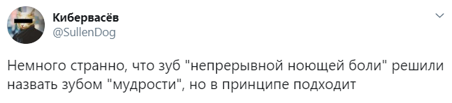 Потому что человек не создан для счастья - Twitter, Зубы, Зуб мудрости, Боль, Страдания, Скриншот