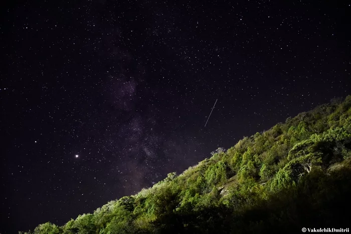 Milky Way over the mountain, Crimea - My, The photo, Crimea, Nature, The mountains, Starry sky, Summer, beauty