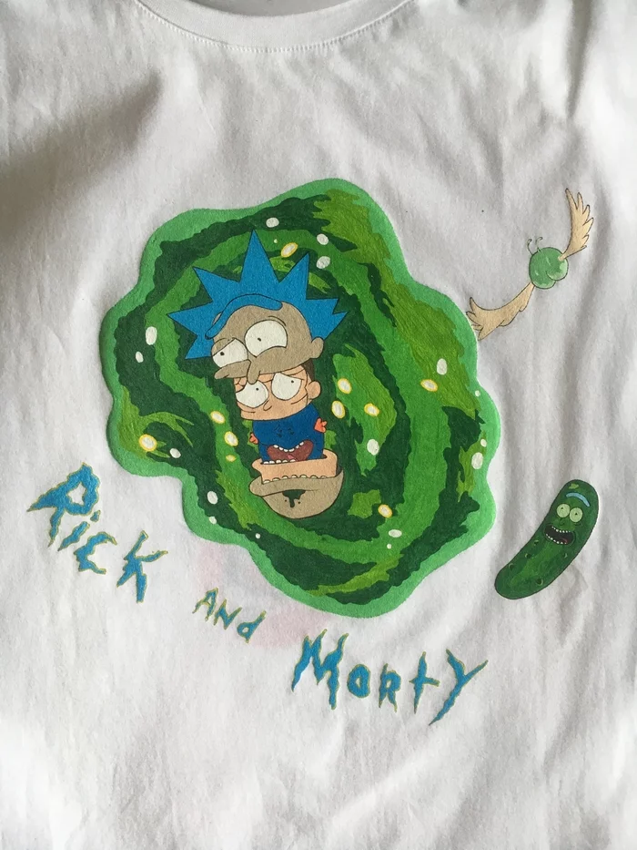 Rick and Morty - My, Rick and Morty, Fancy clothes, Painting on fabric, Painting, Needlework, Longpost