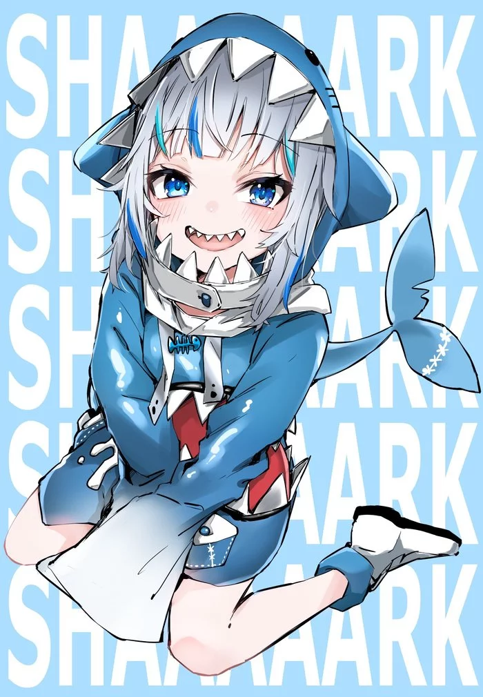 Gawr Gura Set - Аниме, Anime Art, Gawr Gura, Hololive, Акула, Плюшевые игрушки, Длиннопост
