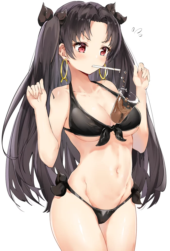 Ishtar - NSFW, Аниме, Anime Art, Fate, Fate Grand Order, Ishtar, Купальник, Грудь, Bubble tea Challenge