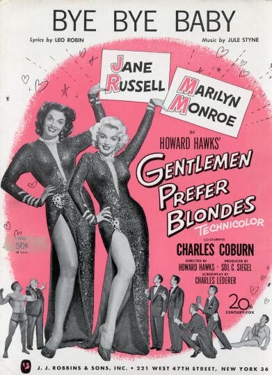 MM in Gentlemen Prefer Blondes (III) Cycle Magnificent Marilyn Part 281 - Cycle, Gorgeous, Marilyn Monroe, Beautiful girl, Actors and actresses, Celebrities, Blonde, 50th, , 1953, Movies, Hollywood, Musical, Comedy, Poster, USA, 20th century, Cinema, Gentlemen prefer blondes