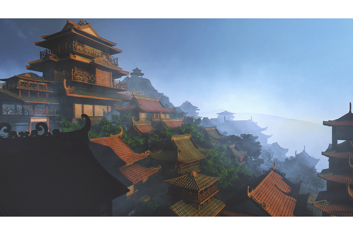 Восход солнца на старинном здании