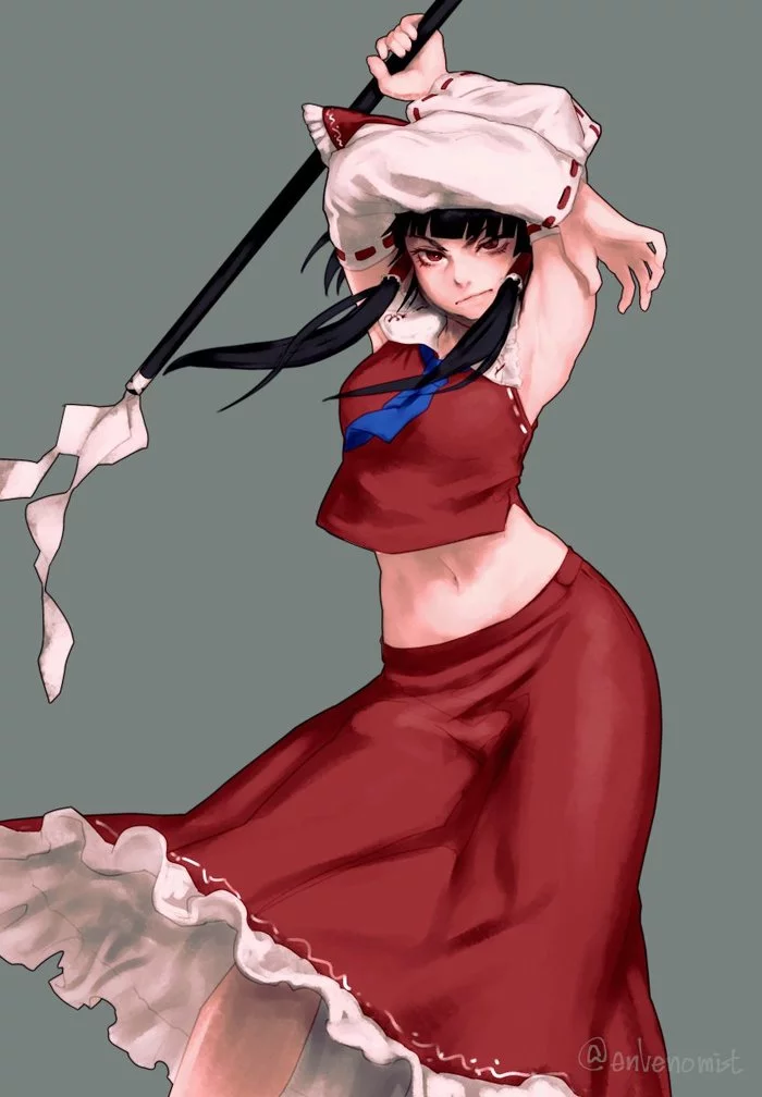 Hakurei Reimu - Аниме, Anime Art, Touhou, Hakurei Reimu, Gengoroumaru