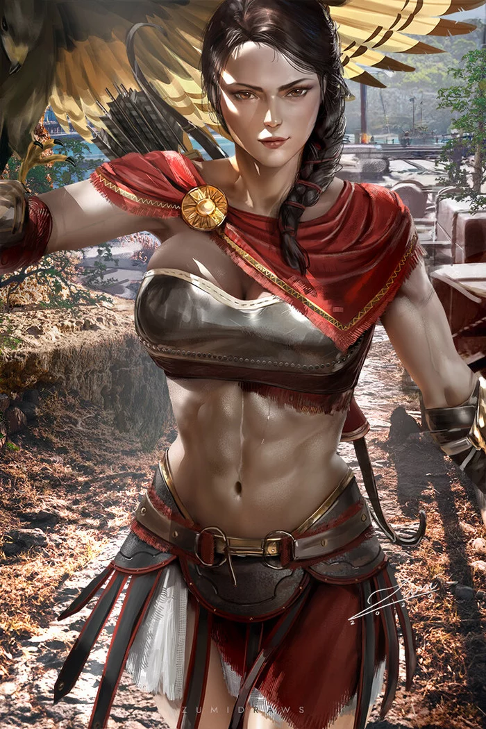 Kassandra - Арт, Игры, Девушки, Assassins Creed Odyssey, Кассандра, Zumidraws