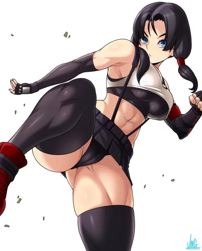 Videl X Tifa - NSFW, Крепкая девушка, Арт, Muscleart, Аниме, Anime Art, Dragon Ball, Videl, Tifa Lockhart, Final Fantasy VII, Jmg